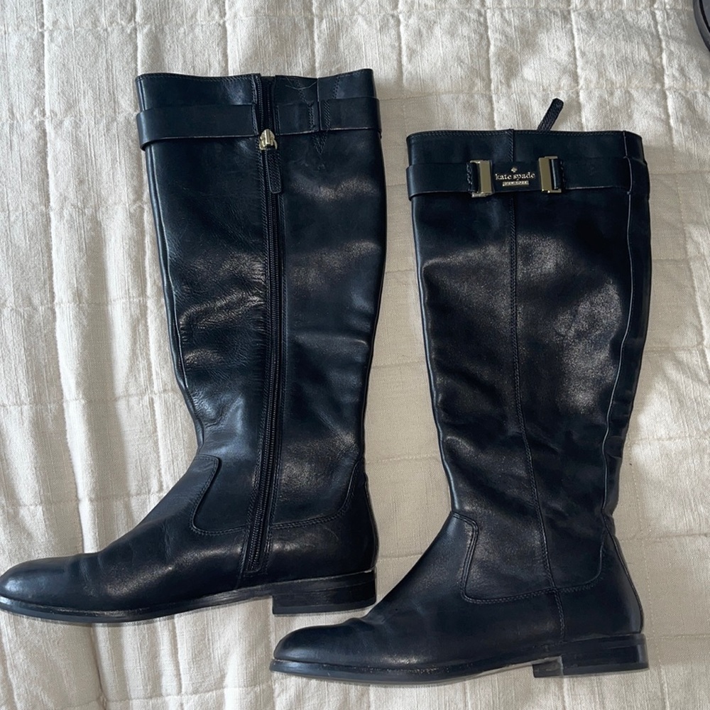 Kate spade black leather boots